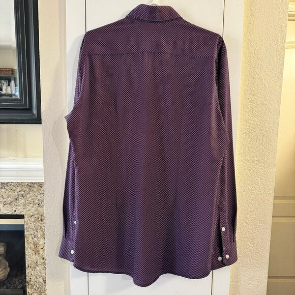 Mizzen + Main Leeward Collection Large Trim Fit Button Down Men’s Shirt Purple - Picture 5 of 7